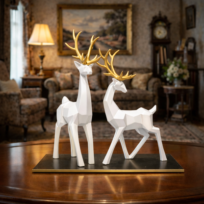 Luxury White Reindeer Set Showpiece | EnamorarDecor