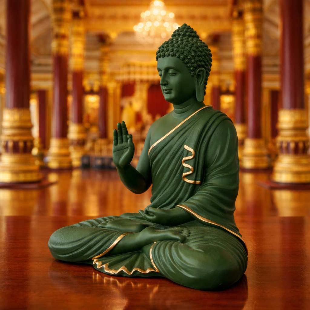 Luxury Big Olive Green Buddha Statue | EnamorarDecor