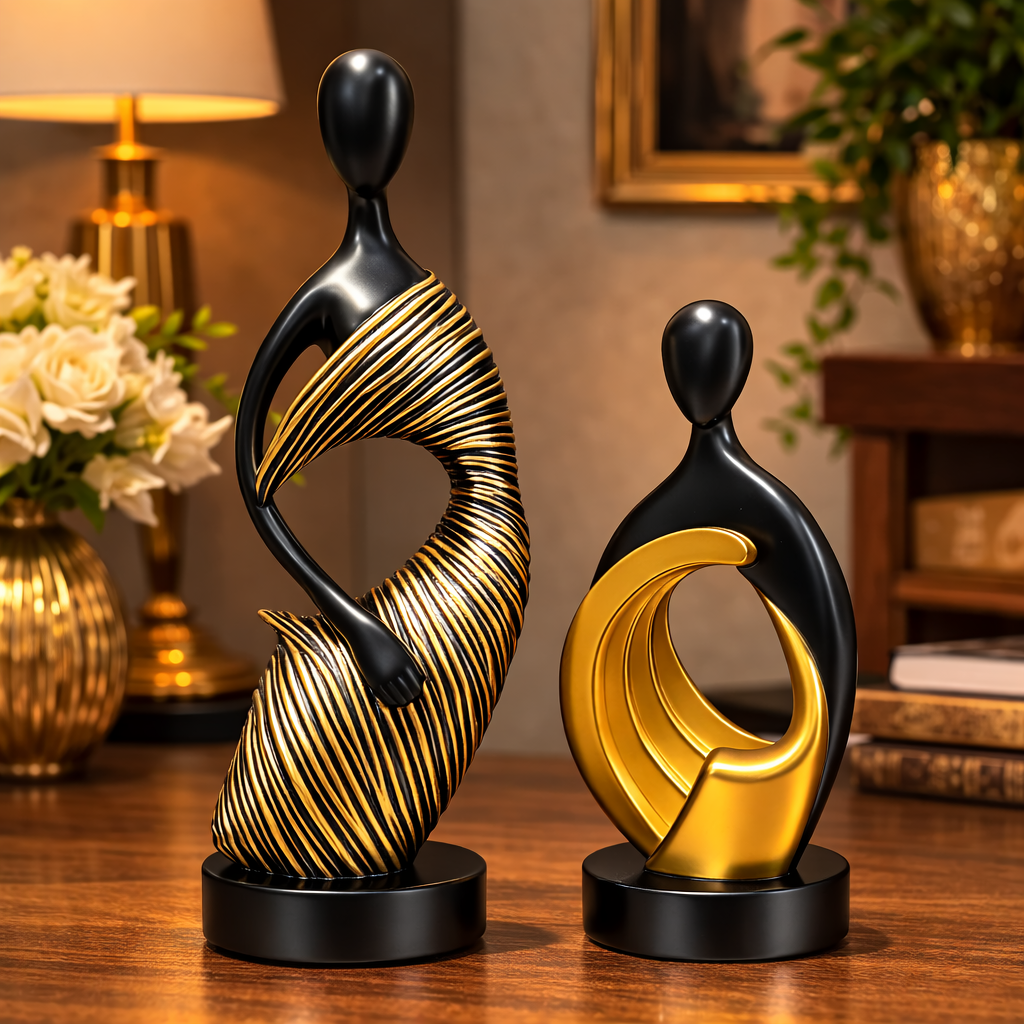 Luxury Black Monk Set with Golden Accent | EnamorarDecor