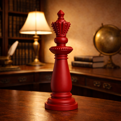 Luxury Red Chess Pieces King, Queen & Knight | EnamorarDecor