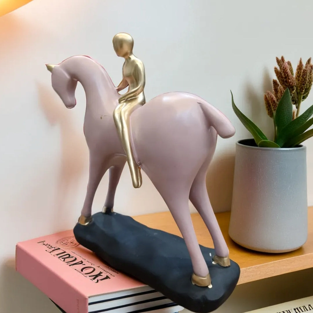 Pink Horse Lady Resin Statue | EnamorarDecor