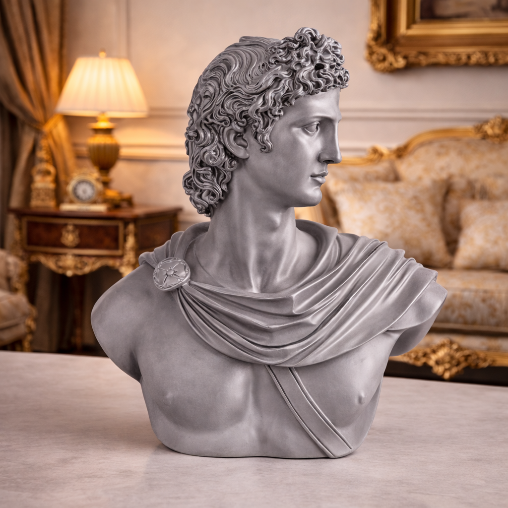 Luxury Grey Greek Prince Apollo (David) Sculpture | EnamorarDecor