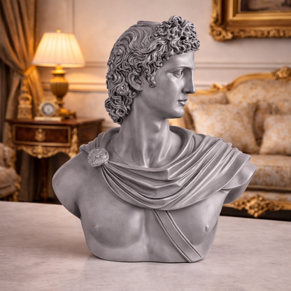 Luxury Grey Greek Prince Apollo (David) Sculpture | EnamorarDecor