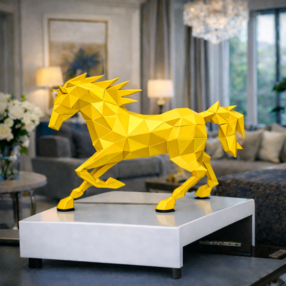 Luxury Yellow Running Hercules Ferrari Horse | EnamorarDecor