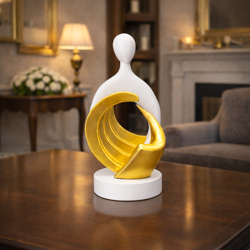 Luxury White Monk Set with Golden Accent | EnamorarDecor