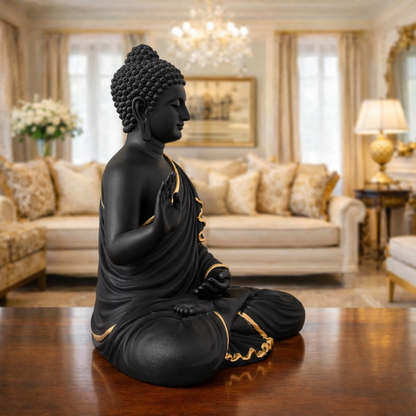 Luxury Big Black & Golden Buddha Statue | EnamorarDecor