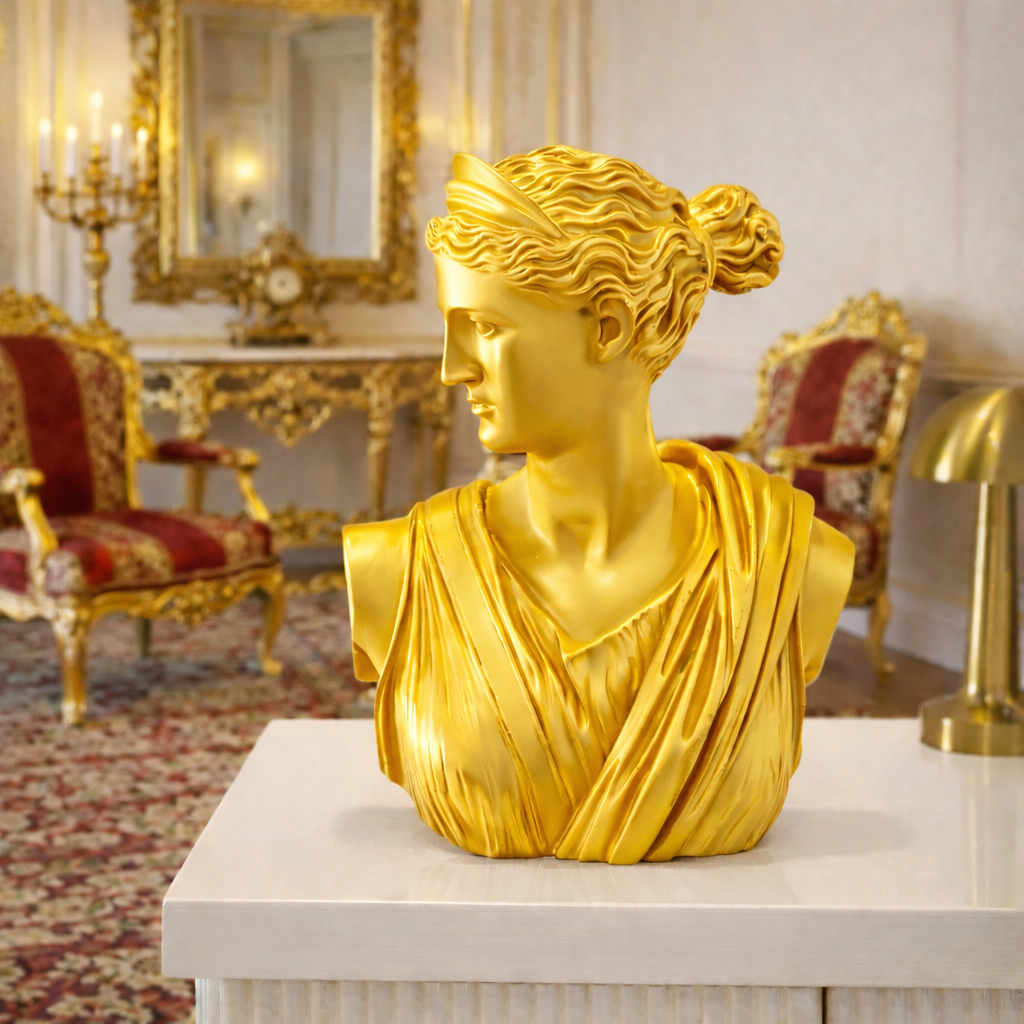 Luxury Golden Greek Lady Bust | EnamorarDecor