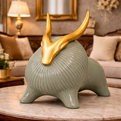Luxury Greenish Yak Decor Statue | EnamorarDecor
