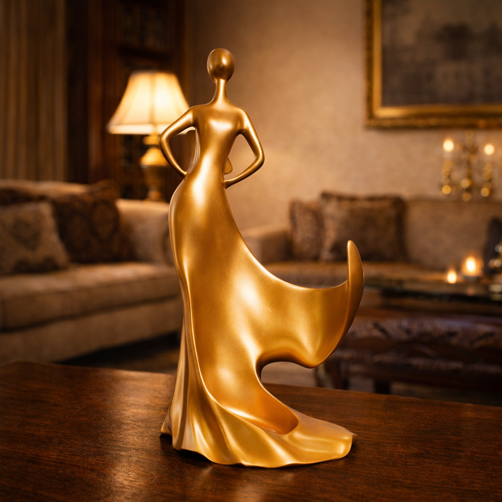 Luxury Golden Wine Bottle Holder Lady | EnamorarDecor