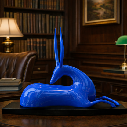 Luxury Indigo Blue Big Deer Table Decor | EnamorarDecor