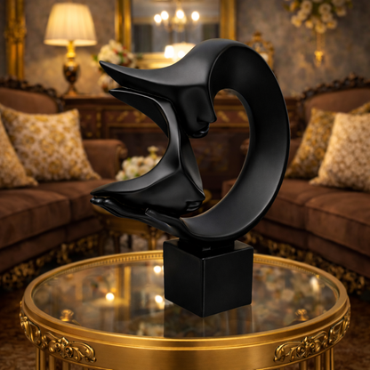 Luxury Black Masked Couple Sculpture | EnamorarDecor