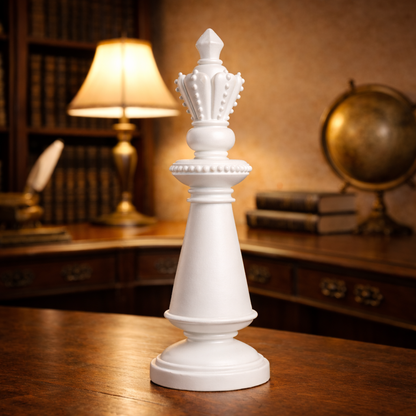 Luxury White Chess Pieces King, Queen & Knight | EnamorarDecor