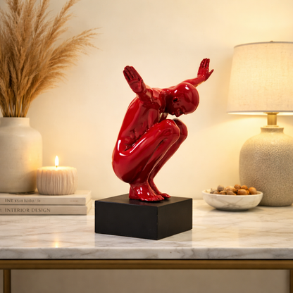 Luxury Red Gymnast Man Decorative Showpiece | EnamorarDecor