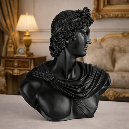 Luxury Black Greek Prince Apollo (David) Sculpture | EnamorarDecor
