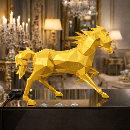 Luxury Golden Running Hercules Ferrari Horse | EnamorarDecor