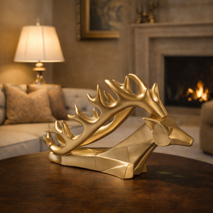 Luxury Golden Deer Head Wine Bottle Holder | EnamorarDecor