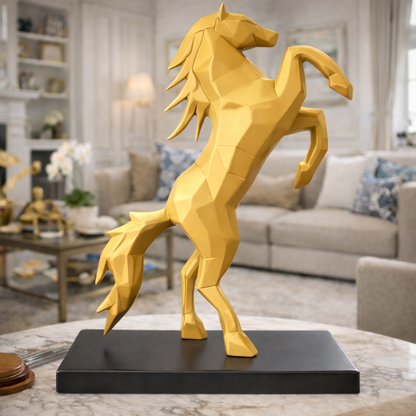 Royal Gold Rearing Victory Ferrari Horse Statue | EnamorarDecor