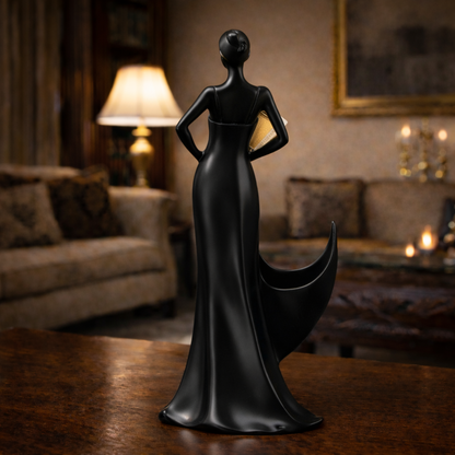 Luxury Black Wine Bottle Holder Lady | EnamorarDecor