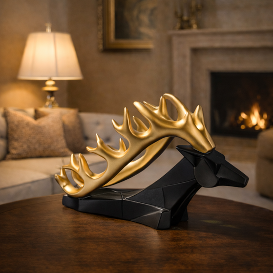 Luxury Black Deer Head Wine Bottle Holder | EnamorarDecor
