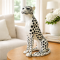 Luxury White Snow Small Cheetah Statue | EnamorarDecor