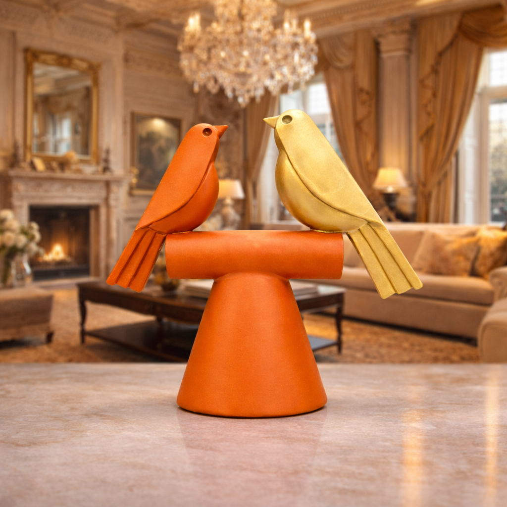 Luxury Orange & Gold Bird Nest Decor | EnamorarDecor