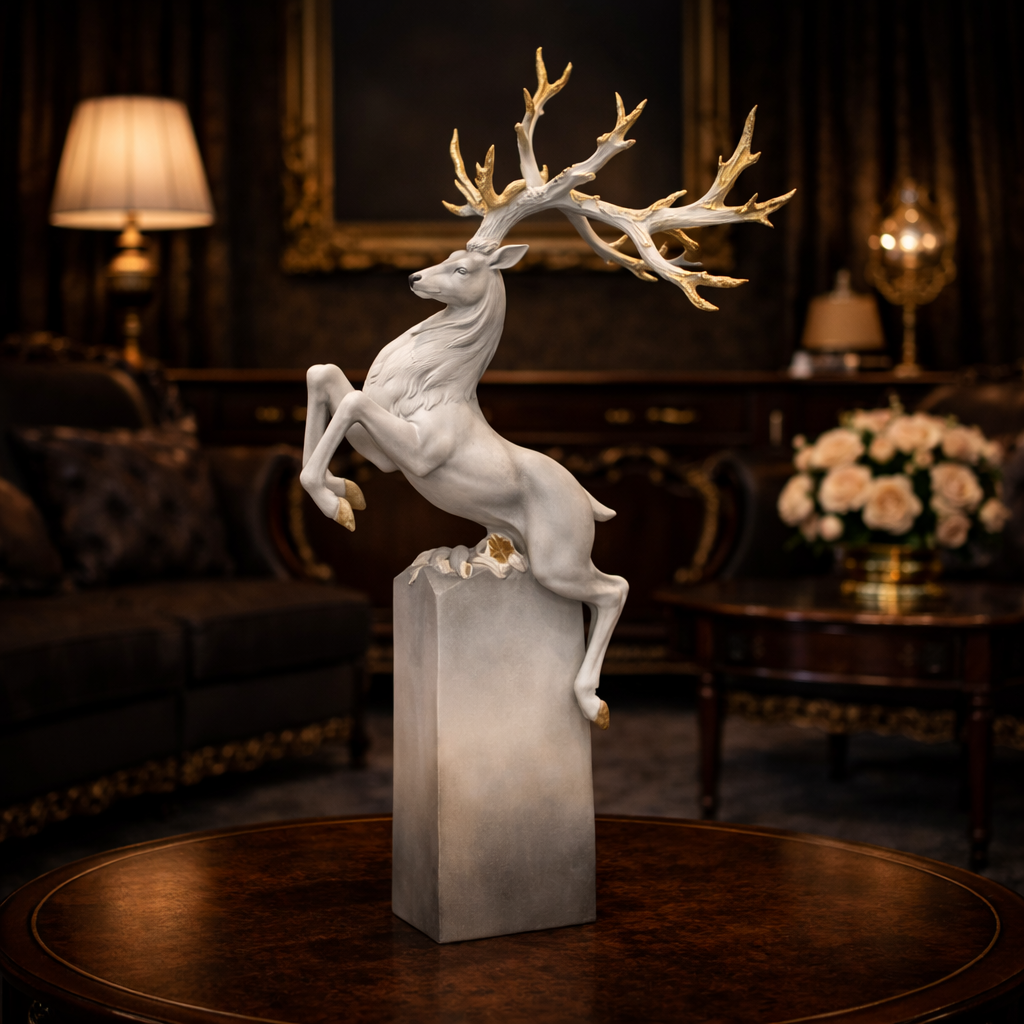 Luxury Grey Deer Grandeur Showpiece | EnamorarDecor