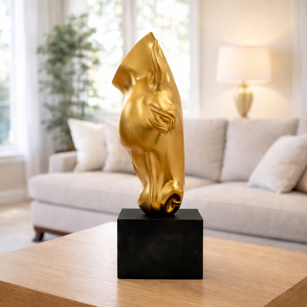 Luxury Golden Horse Head Accent Decor | EnamorarDecor