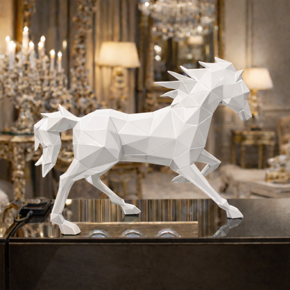 Luxury White Running Hercules Ferrari Horse | EnamorarDecor