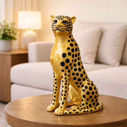 Luxury Golden Small Cheetah Statue | EnamorarDecor