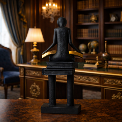 Luxury Black Reading Man Book Statue | EnamorarDecor