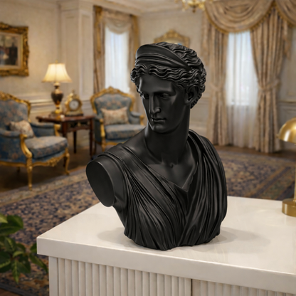Luxury Black Greek Lady Bust | EnamorarDecor