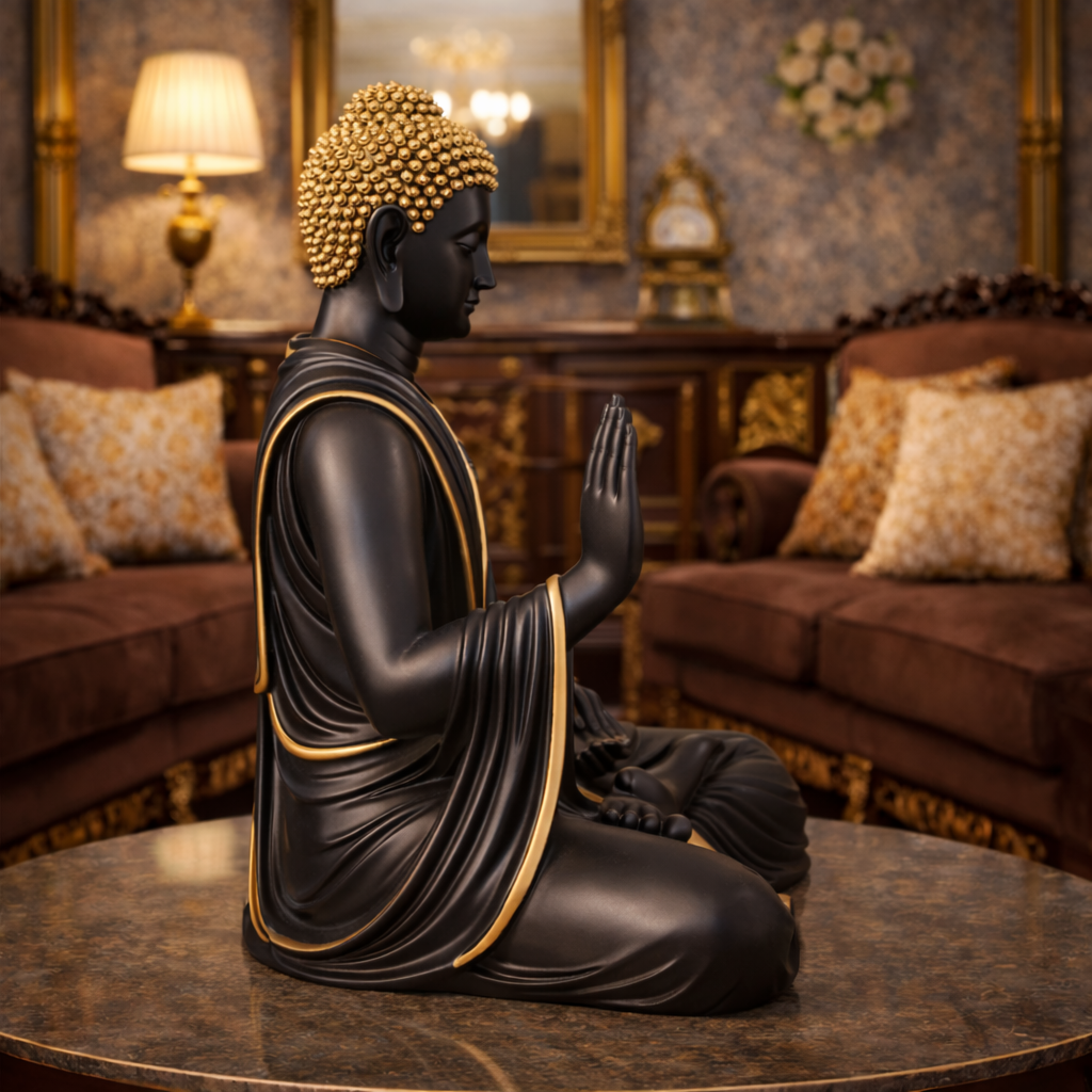Luxury Black Big Buddha Premium Statue | EnamorarDecor