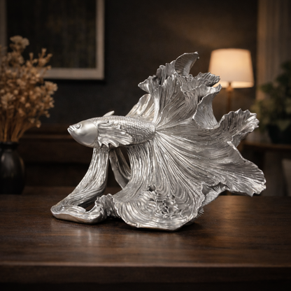 Luxury Silver Betta Fish Showpiece | EnamorarDecor