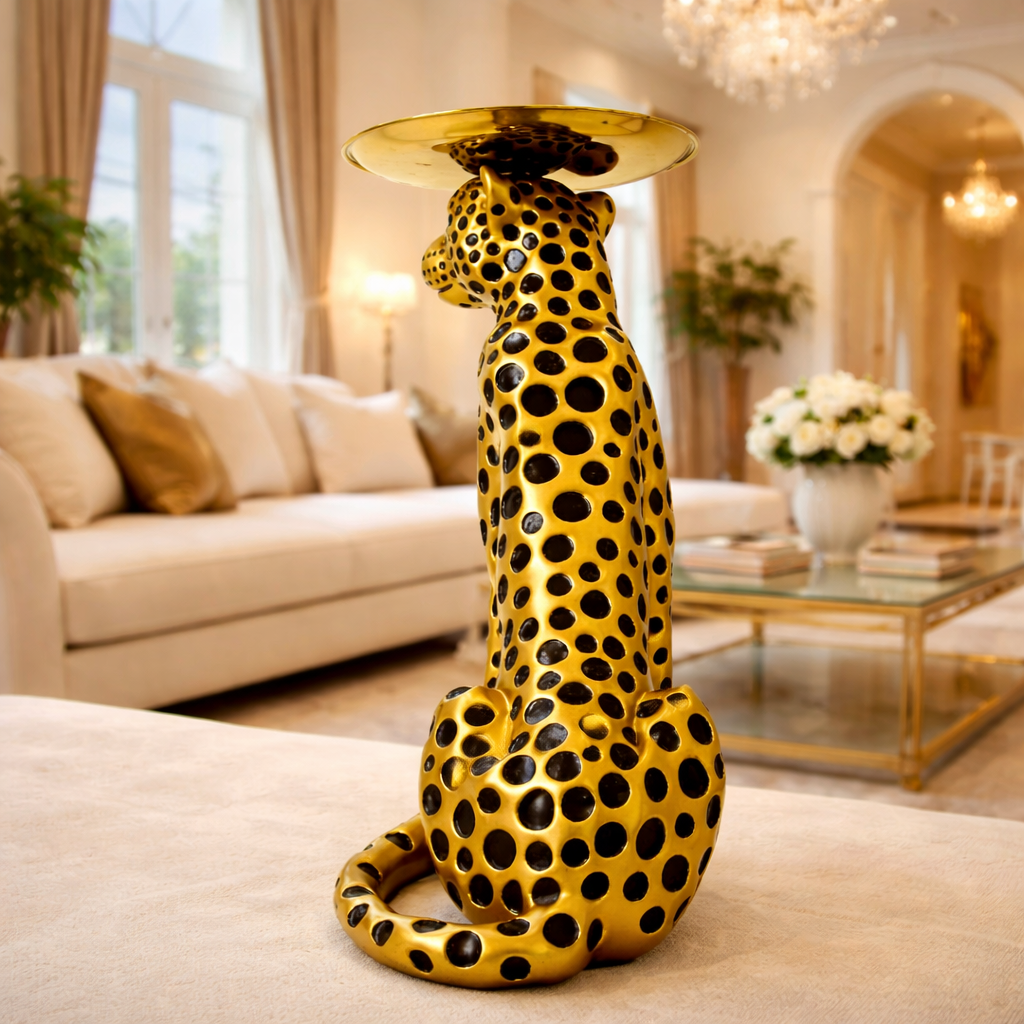 Luxury Big Golden Cheetah Statement Decor | EnamorarDecor