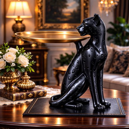Luxury Black Leopard Plate Decor | EnamorarDecor