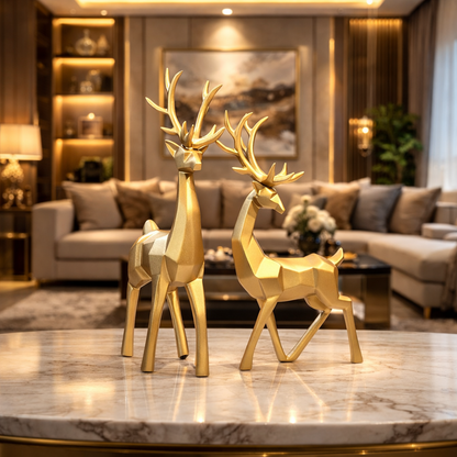 Luxury Golden Reindeer Set Showpiece | EnamorarDecor