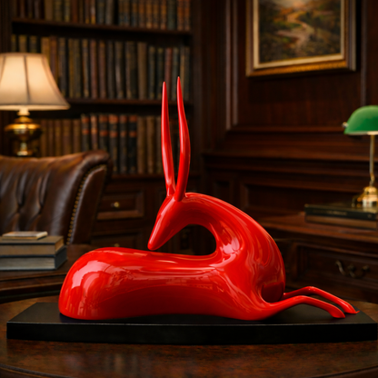 Luxury Red Big Deer Statement Decor | EnamorarDecor