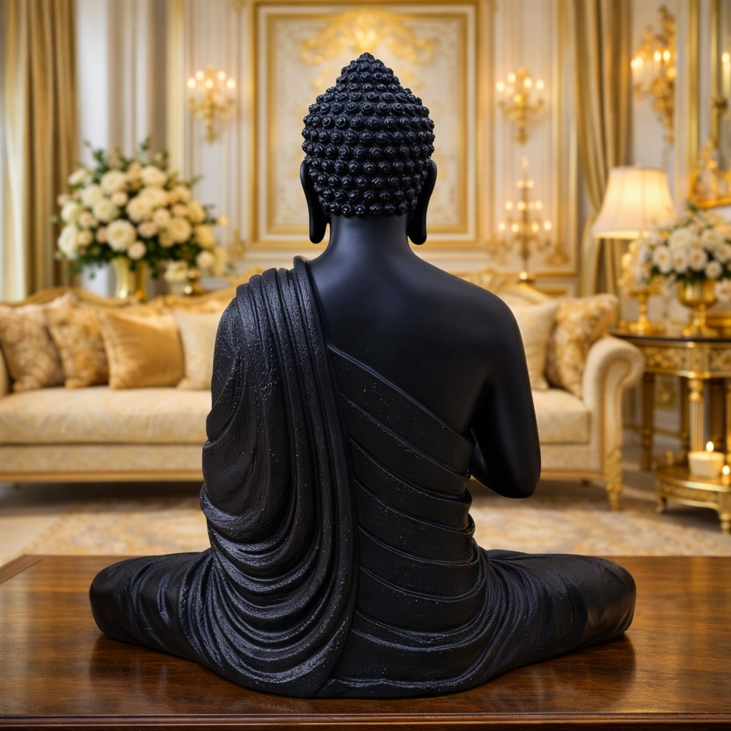 Luxury Big Black Buddha Statue | EnamorarDecor