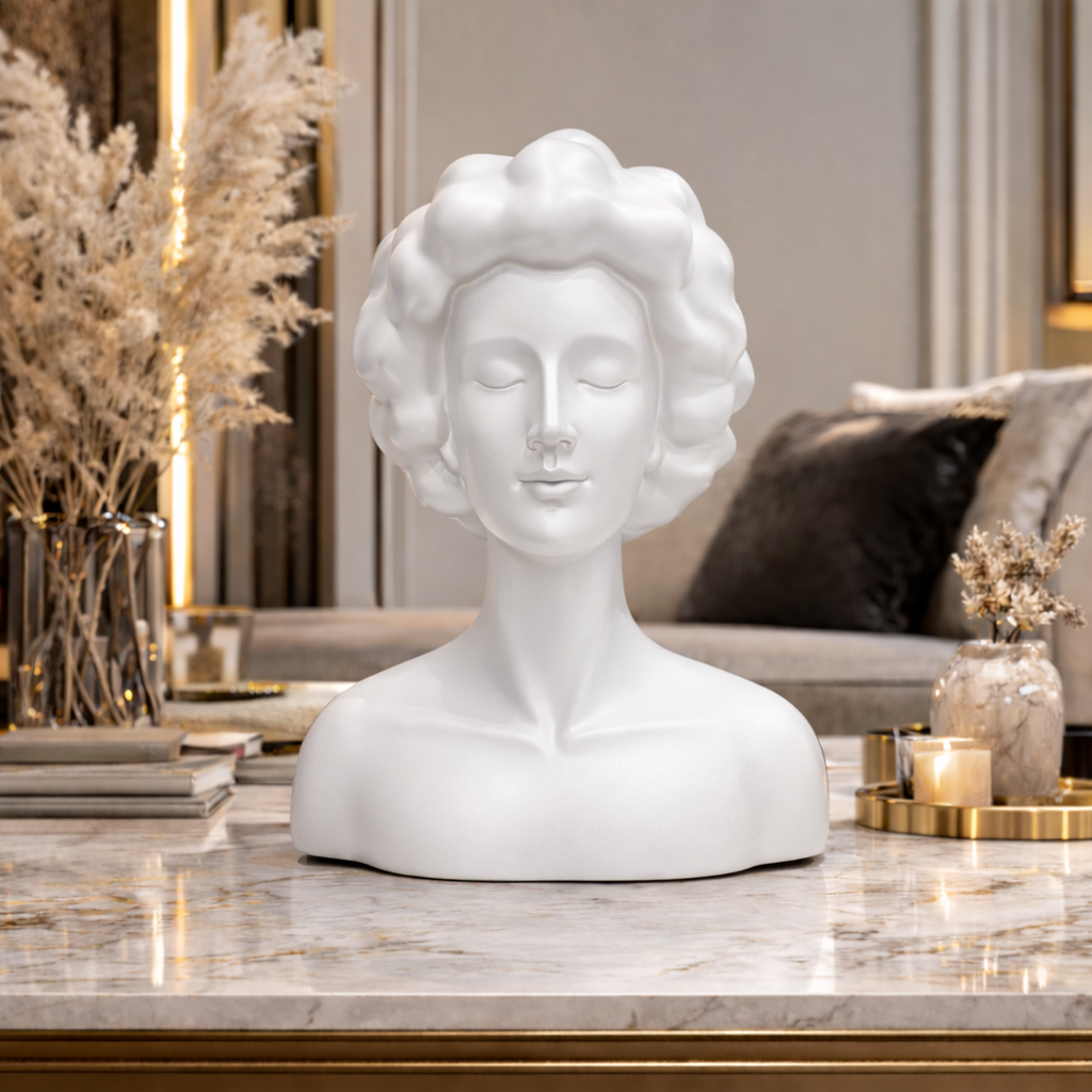 Luxury White Cloud Lady Sculpture Decor | EnamorarDecor