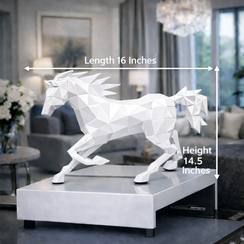 Luxury White Running Hercules Ferrari Horse | EnamorarDecor