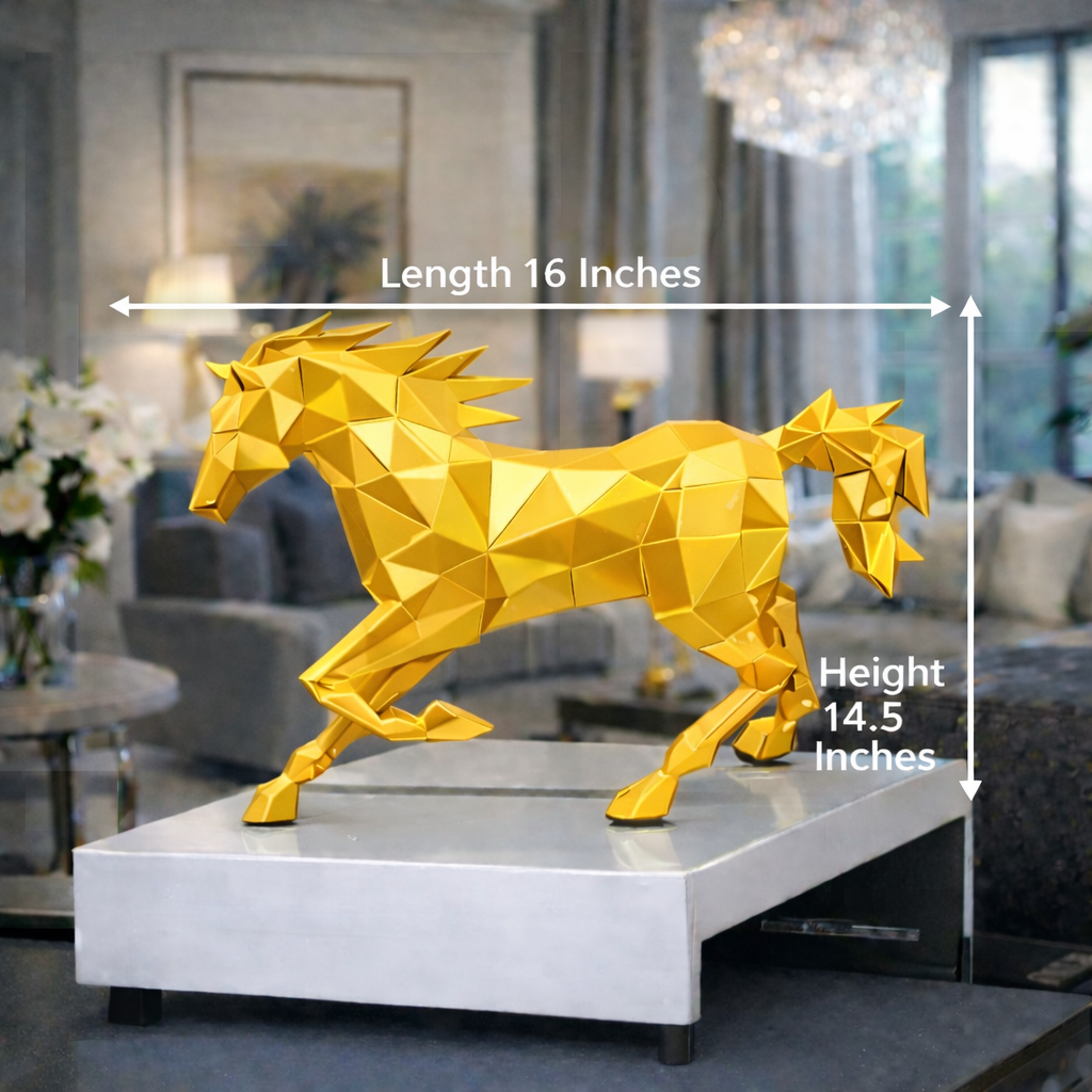 Luxury Golden Running Hercules Ferrari Horse | EnamorarDecor