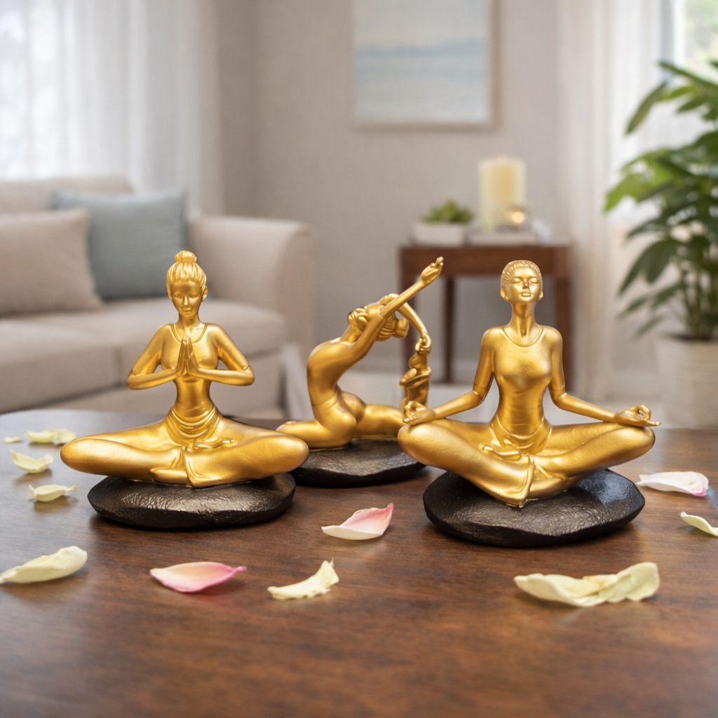 Luxury Golden Yoga Ladies Decor Set | EnamorarDecor