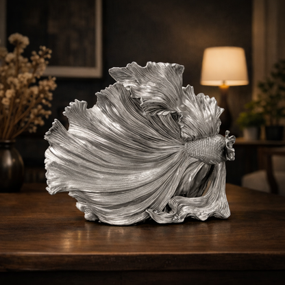 Luxury Silver Betta Fish Showpiece | EnamorarDecor