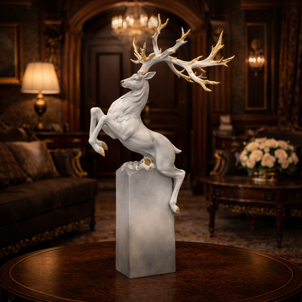 Luxury Grey Deer Grandeur Showpiece | EnamorarDecor
