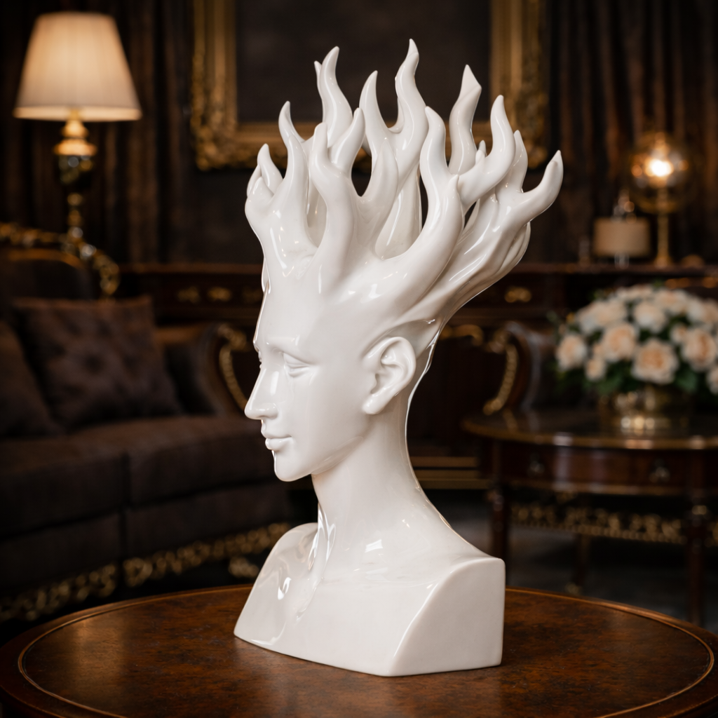 Luxury White Blooming Beauty Decor Sculpture | EnamorarDecor