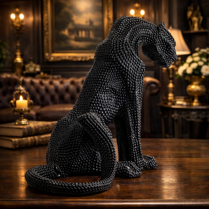 Luxury Black Dotted Sitting Cheetah Decor | EnamorarDecor