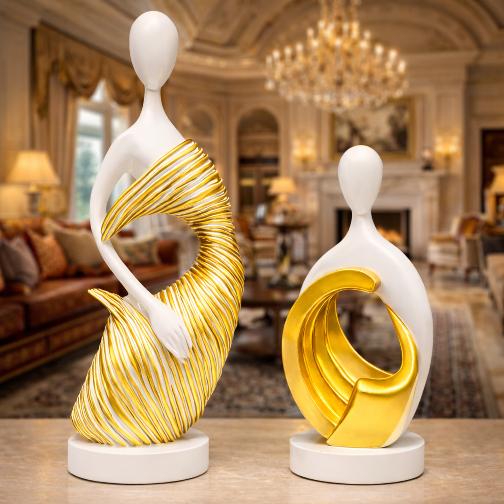 Luxury White Monk Set with Golden Accent | EnamorarDecor