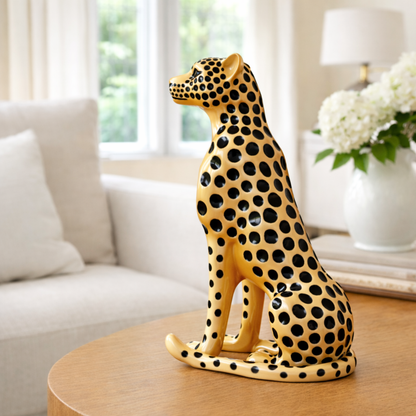 Luxury Golden Small Cheetah Statue | EnamorarDecor