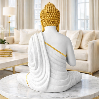 Luxury Big White & Golden Buddha Statue | EnamorarDecor