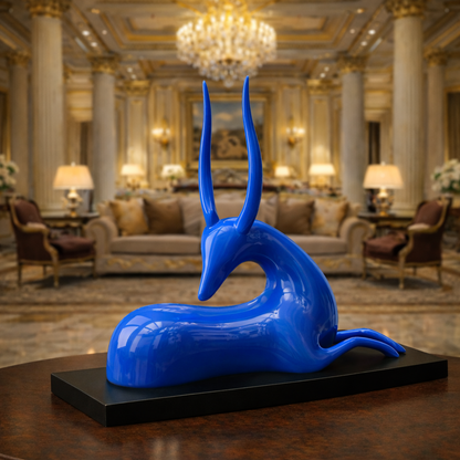 Luxury Indigo Blue Big Deer Table Decor | EnamorarDecor